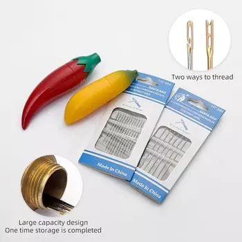Household Essentials for Elderly: Sandalwood Needle Cylinder Set with Steel Needle and Hand Embroidered Sewing Quilt серебряный