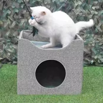 Household Goods, Cat and Dog Kennel, All-weather, Can Be Placed In The Living Room, Bedroom, Foldable and Convenient 39X39X36 абрикосовый