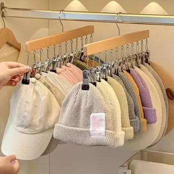 Household Multi-clip Drying Rack Anti-tangle Sock Clip Student Dormitory Clothes Drying Rack Pants Clip Hat Storage Rack цвет старого дерева