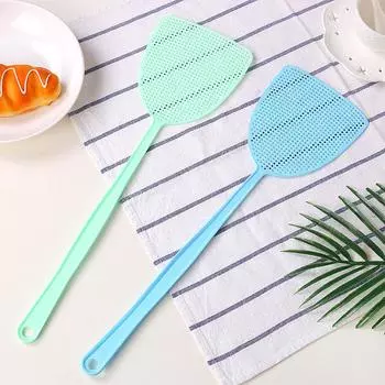 Household Summer Plastic Fly Swatter Mosquito Swatter Durable Mesh Long Handle Manual Fly Swatter Mosquito Swatter розовый
