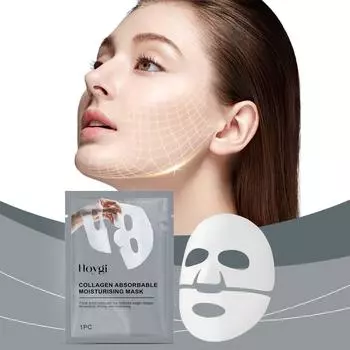 HOYGI 3PCS коллагеновая маска для смягчения и увлажнения кожи лица 3PCS
