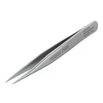 HOZAN precision completely total length opening width tip width short type tweezers, type, non-magnetic, 90mm, 6mm, 0.2mm, P-654