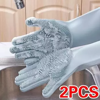 Хозяйственные силиконовые перчатки 1 пара размер 32*16