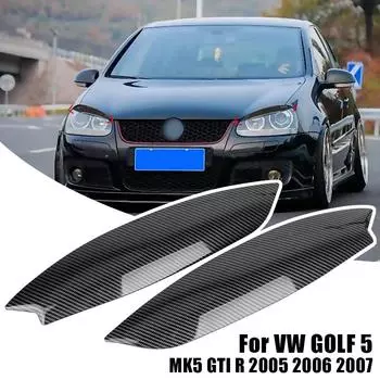 Хром для Volkswagen для VW GOLF 5 MK5 GTI R 2005 2006 2007 фары для бровей, накладка на веки, 1 пара, Стайлинг автомобиля чёрный