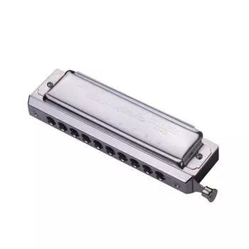 Хроматическая губная гармошка 10 отверстий 40 нот C Key Silver с изысканной коробкой Light Grey серый