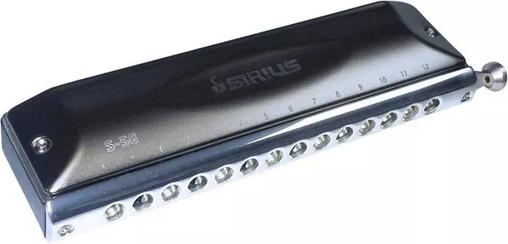 Хроматическая губная гармошка SUZUKI серии Sirius с длинным ходом S-56C чёрный
