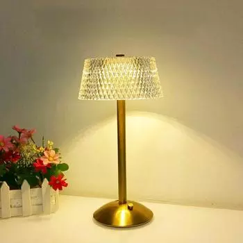 Хрустальные настольные лампы Diamond Retro Led Bar Настольная лампа USB перезаряжаемая защита глаз Ночной светильник для спальни отеля офиса свадьбы