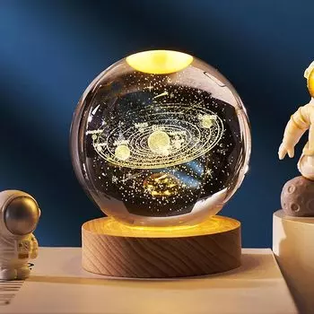 хрустальный шар 3d вселенная хрустальный шар солнечная система игрушки вселенная исцеление фигурка восемь планет модель подарок на день рождения мужчина женщина Популярность интерьер
