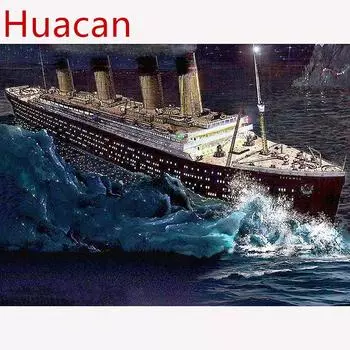Huacan 5D DIY полная квадратная дрель Алмазная картина вышивка крестиком Титаник Танкер Алмазная вышивка Мозаика Декор Full Square 25*30 cm