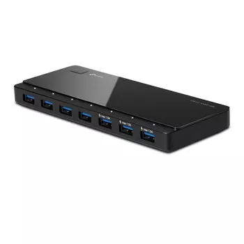 HUB Maximum transfer speed AC adapter included Cable 1m UH700 TP-Link 7-port high-speed USB3.0 Bus-powered 10Gbit/s чёрный
