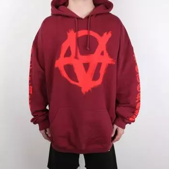 Худи Vetements Anarchy Logo Красный UE51TR650R