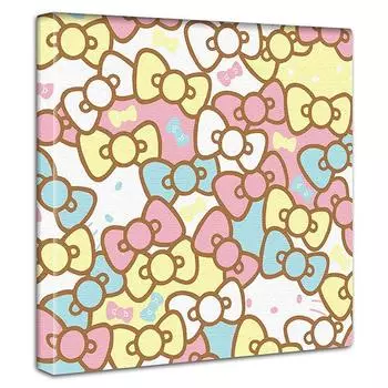 Художественная панель Hello Kitty Cat 30 см x 30 см Сделано в Японии Постер Стильный интерьерный макияж Гостиная Интерьер Персонаж Пастельная ленточная тканевая панель