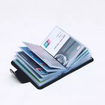 HUMERPAUL 24 шт., слот для кредитных карт, держатель для карт, портативный кошелек большой емкости чёрный