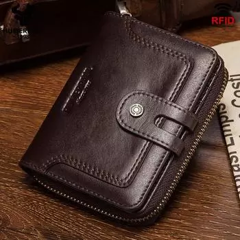 HUMERPAUL мужской кошелек из натуральной кожи, мужской короткий кошелек с Rfid, многофункциональная сумка для хранения, кошелек для монет, сумки для карточек, высокое качество чёрный