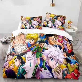 Hunter X Hunter 3D Duvet Cover Set Bedding Set Japanese Anime Twin Queen King Quilt Cover Pillowcases Polyester 3D Print Anime 70x133cm 2pcs
