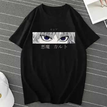 Hunter X Hunter Аниме Мужская футболка Топы Футболки Killua Zoldyck Devil Eye Футболка Топы с коротким рукавом XS белый