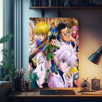 Hunter X Hunter Манга Аниме Аниме Постеры Липкая Белая Бумага Наклейка DIY Комната Бар Кафе Кавайный Декор Комнаты 21cm30cm NoFrame