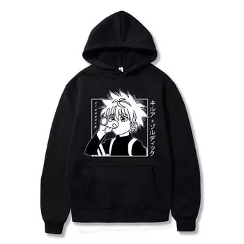 Hunter X Hunter Толстовки Аниме Unisexga HxH Killua Уличная одежда с принтом Унисекс Женская повседневная мода Крупногабаритные толстовки Спортивные костюмы с капюшоном 2XL