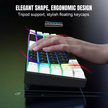 HXSJ V200 Проводная мини-игровая клавиатура K68 RGB Streamer, 19-клавишная бесконфликтная мембранная клавиатура, но