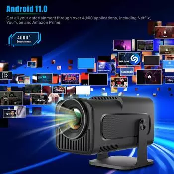 HY320 4K Android 11 проектор Native 1080P 390ANSI HY320 Dual Wifi6 BT5.0 1920x1080P портативный кинотеатр Projetor