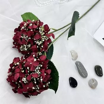Hydrangea Artificial Flower Wedding Hotel Restaurant Desktop Decoration Ornament Burgundy