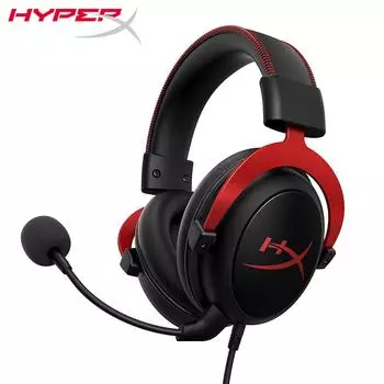 HyperX Cloud II — игровая гарнитура, объемный звук 7.1, амбушюры из пеноматериала с эффектом памяти, прочная алюминиевая рама, съемный микрофон