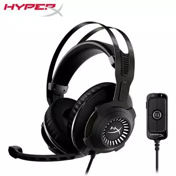 HyperX Cloud Revolver — игровая гарнитура с объемным звуком HyperX 7.1, фирменной пеной с эффектом памяти, стальным каркасом, съемным микрофоном с шумоподавлением чёрный