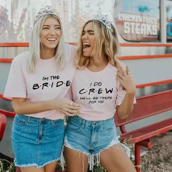 I Do Bride Crew, мы будем рядом с вами, женская футболка для девичника, свадебная футболка с короткими рукавами для свадебной команды, футболка в стиле Харадзюку L