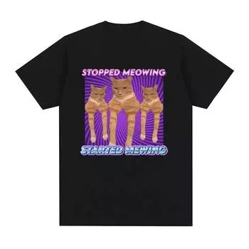 I Eat CeUnisext Cursed Cat Смешная мем-футболка для унисекс Унисекс Модные повседневные футболки с коротким рукавом Унисекс Большие хлопковые футболки Топы Унисекс 4XL