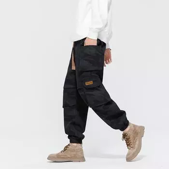 И Harlan Work Pants Men s Plus Fat Plus Size Trendy Fat Loose Leg Брюки Спортивные Штаны M кофейный