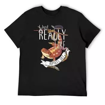 I Just Really Like Reptiles, Ok? T-Shirt Blouse Custom Shirt Boys Animal Print T Shirts For Men Pack S белый