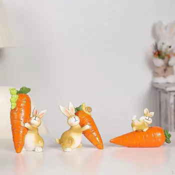 И статуэтка морковки, скульптура из смолы, настольный подарок, украшение, пасхальная статуэтка для декора ванной комнаты Lifting a carrot