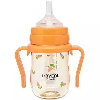 Ibyeol Friends Infant PPSU Carat Weight Соломенная чашка 180 мл, оранжевый, 1 шт.