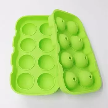 Ice Ball Mold 8 Cells Easy to Release Silicone Spill Resistant Ice Cube Tray for Bar оранжевый