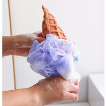 Ice Cream Bod Scrubber Mesh Foaming Bath Shower Sponge Scrubber Bathing Cleaning