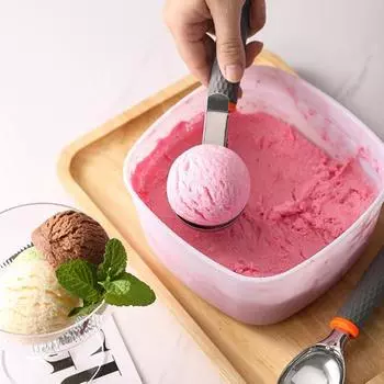 Ложка для мороженого с курком Ложка для мороженого из нержавеющей стали с антипригарным покрытием Легко моющаяся ручка Универсальная B