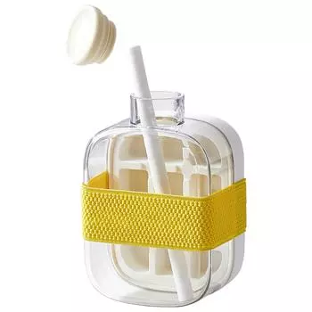 Ice Cube Bottle with Straw Ice Cube Mold with Strap Press Ice Tray Bottle Ice Cube Making Bottle for Coffee Juice Beverages