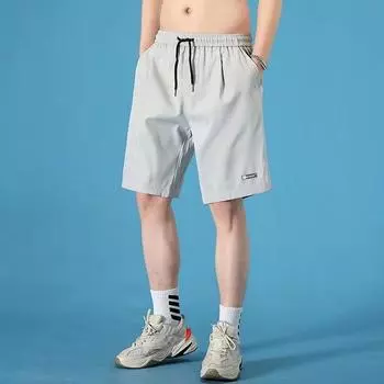 Ice Silk Five Pants Мужские весенние и летние мужские брюки Новые повседневные брюки M серый