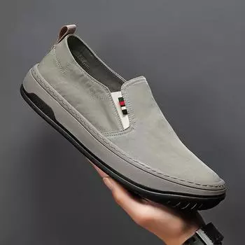 Ice Silk Men Canvas Comfort Мужская повседневная обувь Уличные мужские повседневные кроссовки Slip on All-match Trendy Lazy Shoes Erkek Ayakkab 39 светло-зеленый
