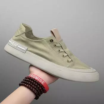 Ice silk men s shoes with soft soles and one pedal. Lazy Doudou shoes are casual and breathable. Old Beijing cloth shoes are trendy loafers. 39 зелёный