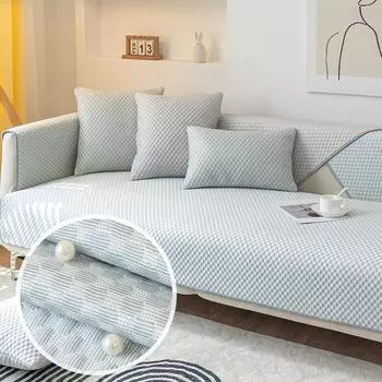 Ice Silk Sofa Cover Summer Cool Feeling Cushion Mat Universal Non-slip Sofa Mat Towel Pets Couch Slipcovers for Living Room Home A 70x70