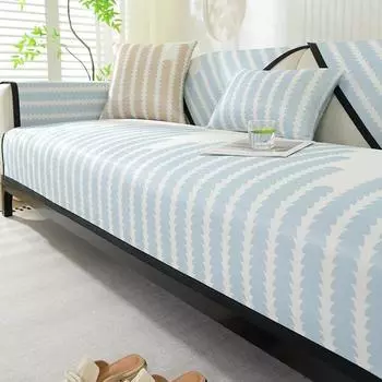 Ice Silk Universal Non-slip Chenille Sofa Cover Simple Style Cat Scratch-resistant Couch Protector Covers L shape sofa cover 1PC A 70x70