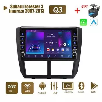 Icreative Android для Subaru Forester 3 Impreza 2007-2013 с кнопочной ручкой, автомобильный CarPlay, радио, видео, мультимедиа, GPS-плеер, 2 + 32 ГБ 1+16GB