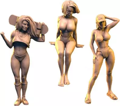 IDAP Technology набор для 3D-принтера Military Girl PD72366 1/72 3 предмета