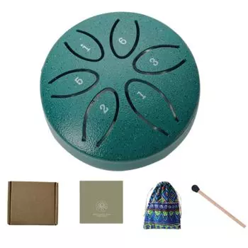 ideastore Slit Drum Drum Steel Rain Drum Концентрационный музыкальный инструмент 6 звуков с футляром для хранения (зеленый) зелёный