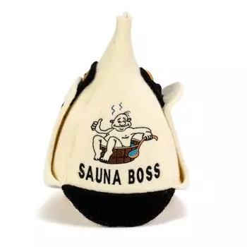 иду в сауну SAUNA GURU Клей для сауны Шапка для сауны Шерстяная шапка для сауны SAUNA BOSS В комплекте наушники Шапка для сауны Sauna Boss Белая Черная Товары для сауны Шерстяная сауна