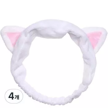 Резинка для волос Iducare, белая кошка, 4 шт.