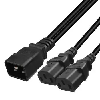 IEC C20 на 2x C13 разветвитель шнура питания 250 В 20 А удлинитель для тяжелых условий эксплуатации замена кабеля питания для майнинга PDU UPS 0,32 м
