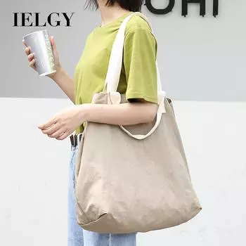 IELGY Корейская версия повседневной сумки из нейлона большой вместимости, простая литературная сумка из холста Mori хаки