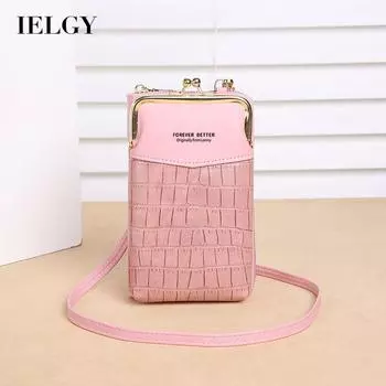 IELGY women s crocodile pattern large-capacity vertical zipper diagonal mobile phone bag красный